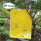 MLJTECH 20-Pack Dual-Sided Giallo Anti Insetti Volanti per Piante Insetti Come sciaridi, Whiteflies, afidi, Leafminers, etc- (15,2 x 20,3 cm, Fascette Incluse) foto / EUR 12,22