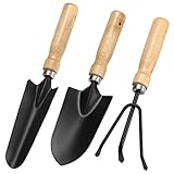 FDG Gartenwerkzeug-Set,3-teiliges Hochleistungs-Gartenset aus Aluminiumguss mit Handkelle,Transplantationskelle und Grubberhandschwader mit bequemen rutschfesten Griffen foto / 10,99 €