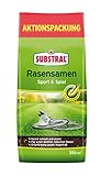 Substral Rasensamen Sport und Spiel, strapazierfähige Rasensaat-Mischung mit Grünfärbung gegen Vogelfraß, 5kg, 250m² foto / 33,40 € (6,68 € / kg)