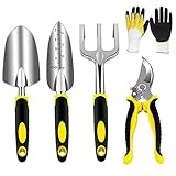 AGAKY Gartenwerkzeug Set, Gartengeräte Set aus Edelstahl, Gartenset Werkzeug mit Gartenschere, Handkelle, Pflanzkelle, Harke, Handschuhen foto / 21,99 €