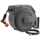 Giraffe Tools Retractable Garden Hose Reel 1/2 Inch x 130 ft, Super Heavy Duty, Any Length Lock, Slow Return System, Wall Mounted and 180 Deg Swivel Bracket photo / $194.98