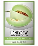 Honeydew Seeds for Planting - Green Flesh Melon Heirloom, Non-GMO Fruit Seed Variety- 2 Grams Seeds Great for Summer Honey Dew Melon Gardens by Gardeners Basics photo / $5.49 ($54.90 / Ounce)