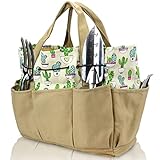 Garden Tool Tote Bag for Women - Canvas Gardening Tool Organizer with Deep Pockets for Gardener Regular Size Tools Storage, Heavy Duty Cloth, Excellent Gift for Family & Friends 1 Pcs photo / $14.99