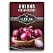 photo Survival Garden Seeds - Red Burgundy Onion Seed for Planting - Packet with Instructions to Plant and Grow Delicious Red Short Day Onions in Your Home Vegetable Garden - Non-GMO Heirloom Variety