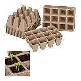 Relaxdays Anzuchttöpfe im Set, biologisch abbaubar, für Pflanzen, eckig, 204 Stück Pflanztöpfe, Zellulose, H: 5cm, beige foto / 4,90 €