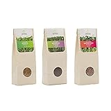 Cell Garden® Bio Microgreens Samen 3er Set [600g] | 200g – Brokkoli, 200g – Radieschen, 200g – Alfalfa Samen für Sprossen und Microgreens mit hoher Keimfähigkeit foto / 14,99 € (24,98 € / kg)