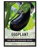 Eggplant Seeds for Planting - Black Beauty Solanum melongena is A Great Heirloom, Non-GMO Vegetable Variety- 300 mg Seeds Great for Outdoor Spring, Winter and Fall Gardening by Gardeners Basics photo / $4.95