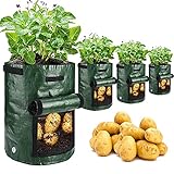 Potato Grow Bags, JJGoo 4 Pack 10 Gallon with Flap and Handles Garden Planting Bag Outdoor Plant Container Planter Pots for Vegetable, Fruits, Tomato photo / $17.99