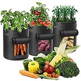 Baogaier Bolsa de Cultivo de Papa, 3 PCS 25L Tela No Tejida Macetas de Plantas Patatas Fresas Hortalizas Zanahoria con Ventana para Jardin Huerto Casa Terraza Exterior Interior, Negro 7 Galones foto / 18,99 €