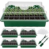 YAUNGEL Bandejas de semillas, XL Grueso Germinador de Semillas, bandejas de cultivo duraderas con cúpulas con ventilación de humedad y base para invernaderos y jardines, paquete de 4 160 Alveólos foto / 25,99 €