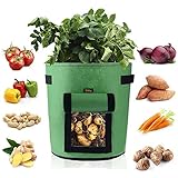 Ulikey 2 Pcs Bolsas de Cultivo de Papa, Bolsa de Cultivo de Plantas, Maceta de Cultivo de Patata, con Ventana para en Jardin para Papa, Zanahoria, Tomate y Cebolla etc (2 Piezas Verde, 7 Galones) foto / 11,99 €