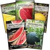 Sow Right Seeds - Watermelon Seed Collection for Planting - Crimson Sweet, Allsweet, Sugar Baby, Yellow Crimson, and Golden Midget Melon Seeds - Non-GMO Heirloom Seeds to Plant a Home Vegetable Garden photo / $10.99