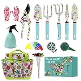 Garden Tool Set,Gardening Gifts for Women,31PCS Heavy Duty Aluminum Floral Print Gardening Tool Set with Storage Tote Bag Garden Tools Gifts for Women and Men photo / $28.99