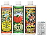 FoxFarm Liquid Nutrient Trio Soil Formula: Big Bloom, Grow Big, Tiger Bloom (Pack of 3-16 oz Bottles) + Twin Canaries Chart photo / $28.89