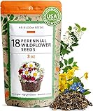 90,000 Wildflower Seeds - 3oz Pure Wild Flower Seed Pack - 18 Variety - Perennial Flower Seeds for Attracting Birds & Butterflies - Open Pollinated, Flower Garden Seeds for Planting Outdoors photo / $18.98 ($0.00 / Count)