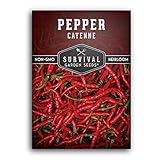 Survival Garden Seeds - Red Cayenne Pepper Seed for Planting - Packet with Instructions to Plant and Grow Hot Chili Peppers in Your Home Vegetable Garden - Non-GMO Heirloom Variety - Single Pack photo / $4.99