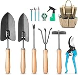 MOSFiATA Gartenwerkzeug Set 12-teiliges Handwerkzeugset aus Kohlenstoffstahl, ausgestattet mit Spaten, Schere, Sprühgerät, Rechen, Astschere, dem besten Gartengeschenk des Unkrautgärtners foto / 39,99 € (21,05 € / kg)