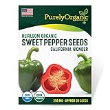 Purely Organic Products Purely Organic Heirloom Sweet Pepper Seeds (California Wonder) - Approx 35 Seeds photo / $4.39 ($0.13 / Count)