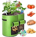 2 Piezas Bolsas de Cultivo de Papa, Bolsa de Cultivo de Plantas, Maceta de Cultivo de Patata, con Ventana para en Jardin para Papa, Zanahoria, Tomate y Cebolla(7 Galones,con 10 Etiquetas de Plantas) foto / 12,99 €