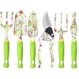 Garden Tool Set, 6 PCS Heavy Duty Aluminum Gardening Hand Tools Kit, Floral Print Gardening Tool Set, Gardening Gifts for Women with Pruning Shears Weeder Hand Rake Shovel Transplanter Cultivator photo / $19.99