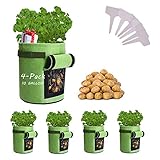 Potato-Grow-Bags, 4 Pack 10 Gallon Felt Potatoes Growing Containers with Handles&Access Flap for Vegetables,Tomato,Carrot, Onion,Fruits,Plants Planting Bag Planter photo / $34.99