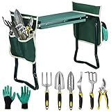 EAONE Garden Kneeler and Seat Foldable Garden Bench Stool with Soft Kneeling Pad, 6 Garden Tools, Tool Pouches and Gardening Glove for Men and Women Gardening Gifts, Protecting Your Knees & Hands photo / $59.99