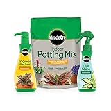 Miracle-Gro Indoor Potting Mix, Indoor Plant Food & Leaf Shine - Bundle of Potting Soil (6 qt.), Liquid Plant Food (8 oz.) & Leaf Shine (8 oz.) for Growing, Fertilizing & Cleaning Houseplants photo / $19.12