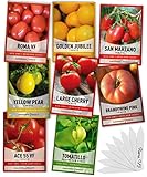 Heirloom Tomatoes for Planting 8 Variety Pack, San Marzano, Roma VF, Large Cherry, Ace 55 VF, Yellow Pear, Tomatillo, Brandywine Pink, Golden Jubilee Tomato Seeds for Garden Non GMO Gardeners Basics photo / $15.95 ($1.99 / Count)