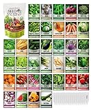 Survival Vegetable Seeds Garden Kit Over 16,000 Seeds Non-GMO and Heirloom, Great for Emergency Bugout Survival Gear 35 Varieties Seeds for Planting Vegetables 35 Free Plant Markers Gardeners Basics photo / $39.95 ($0.00 / Count)