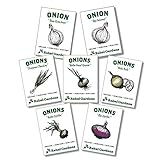 Organic Onion Seeds - 7 Varieties of Heirloom and Non-GMO Red, Yellow, and Green Onions for Planting photo / $9.74 ($1.39 / Count)