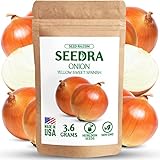 SEEDRA Yellow Sweet Spanish Onion Seeds for Indoor and Outdoor Planting - Non GMO and Heirloom Seeds - 800 Seeds - Sweet Onions for Home Vegetable Garden photo / $6.00