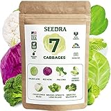 Seedra 7 Cabbage Seeds Variety Pack - 2245+ Non GMO, Heirloom Seeds for Indoor Outdoor Hydroponic Home Garden - Golden & Red Acre, Cauliflower, Brussel Sprouts, Broccoli & More photo / $13.98