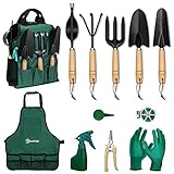 EIVOTOR Herramienta de Jardín 12Pcs, Juego Herramientas Jardín, con Bolsa de Transporte, Mejor Regalo de jardinería para Hombre y Mujer, para Trasplantar Flores y Verduras, Aflojar el Suelo,Desherbar foto / 25,32 €