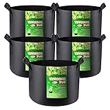 VIVOSUN 5-Pack 25 Gallon Plant Grow Bags, Heavy Duty Thickened Nonwoven Fabric Pots with Handles photo / $41.99