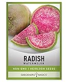 Watermelon Radish Seeds for Planting - Heirloom, Non-GMO Vegetable Seed - 2 Grams of Seeds Great for Outdoor Spring, Winter and Fall Gardening by Gardeners Basics photo / $4.95