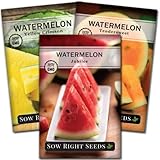 Sow Right Seeds - Tri-Color Watermelon Seed Collection for Planting - Red Jubilee, Yellow Crimson and Orange Tendersweet Watermelons. Non-GMO Heirloom Seeds to Plant a Home Vegetable Garden photo / $9.99