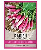 Radish Seeds for Planting - French Breakfast Variety Heirloom, Non-GMO Vegetable Seed - 2 Grams of Seeds Great for Outdoor Spring, Winter and Fall Gardening by Gardeners Basics photo / $4.95