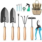 Garden Tools Set, MOSFiATA 12 Pieces Gardening Tools Comfortable Handle and Heavy Duty Hoe Rake Trowel Handle Tools, Transplanter Weeder Professional Pruner Sprayer Rope Kit with Organizer Bag photo / $39.99