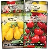 Sow Right Seeds - Cherry Tomato Seed Collection for Planting - Large Red Cherry, Yellow Pear, White, and Rio Grande Cherry Tomatoes - Non-GMO Heirloom Varieties to Plant and Grow Home Vegetable Garden photo / $9.99