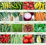 Set of 16 Assorted Organic Vegetable Seeds & Herb Seeds 16 Varieties Create a Deluxe Garden All Seeds are Heirloom, 100% Non-GMO Sweet Pepper Seeds, Hot Pepper Seeds-Red Onion Seeds- Green Onion Seeds photo / $16.95 ($1.06 / Count)