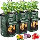 JJGoo Potato Grow Bags, 3 Pack 10 Gallon with Flap and Handles Planter Pots for Onion, Fruits, Tomato, Carrot photo / $14.99