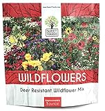 Deer Resistant Wildflower Seed Mixture - Bulk 1 Ounce Packet - Over 15,000 Deer Tolerant Seeds - Open Pollinated and Non GMO photo / $7.97