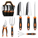 CHRYZTAL Garden Tool Set, Stainless Steel Heavy Duty Gardening Tool Set, with Non-Slip Rubber Grip, Storage Tote Bag, Outdoor Hand Tools, Ideal Garden Tool Kit Gifts for Women and Men photo / $29.98