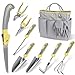 photo Garden Tool Set, Carsolt 10 Piece Stainless Steel Heavy Duty Gardening Tool Set for Digging Planting Pruning Gardening Kit with Durable Gardening Bag Gloves Gift Box Ideal Garden Gifts for Women Men