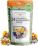 90,000+ Wildflower Seeds - Bulk Perennial Wild Flower Seeds Mix - 3oz Flower Garden Seeds for Attracting Bees, Birds & Butterflies - 24 Variety Plant Seeds for Planting Outdoor Garden photo / $19.95 ($1.17 / Count)