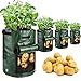 photo Potato Grow Bags, JJGoo 4 Pack 10 Gallon with Flap and Handles Garden Planting Bag Outdoor Plant Container Planter Pots for Vegetable, Fruits, Tomato