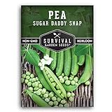 Survival Garden Seeds - Sugar Daddy Snap Pea Seed for Planting - Packet with Instructions to Plant and Grow in Delicious Pea Pods Your Home Vegetable Garden - Non-GMO Heirloom Variety photo / $5.49