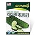 photo Purely Organic Heirloom Cucumber Seeds (Marketmore 76) - Approx 140 Seeds - Certified Organic, Non-GMO, Open Pollinated, Heirloom, USA Origin