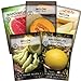 photo Sow Right Seeds - Melon Seed Collection for Planting - Crimson Sweet Watermelon, Cantaloupe, Yellow Juane Canary, Golden Midget, and Honeydew - Non-GMO Heirloom Seeds to Plant a Home Vegetable Garden